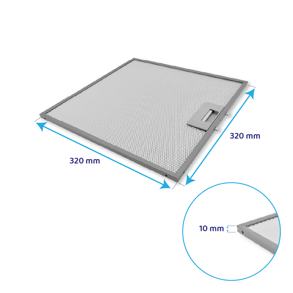 Bauknecht Metaalfilter 320x320x10mm 481248058144